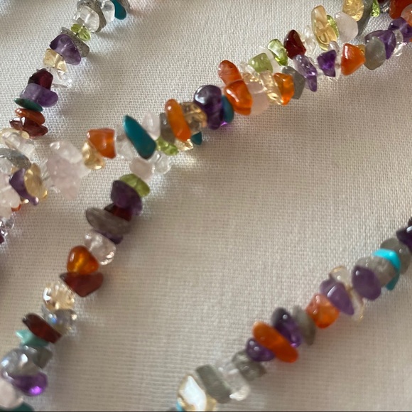 QVC SI India Glass Nugget Necklace Sterling Clasp - Picture 5 of 6